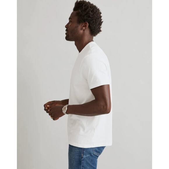 Madewell Garment-Dyed Allday Crewneck Tee Men L Soft White Short Sleeve Pullover - Picture 4 of 10
